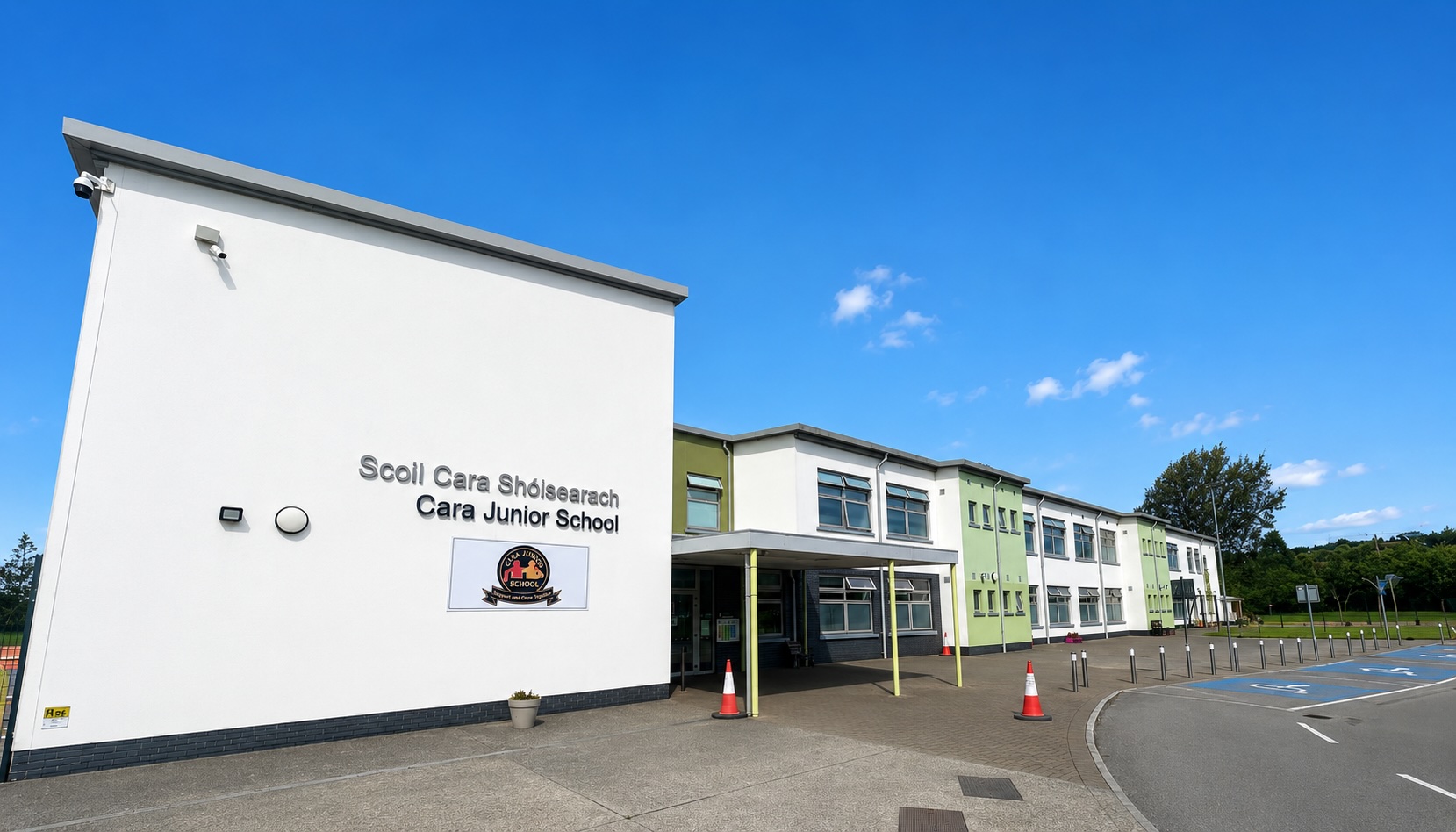 Front of Cara Junior School building in Mayfield, Cork